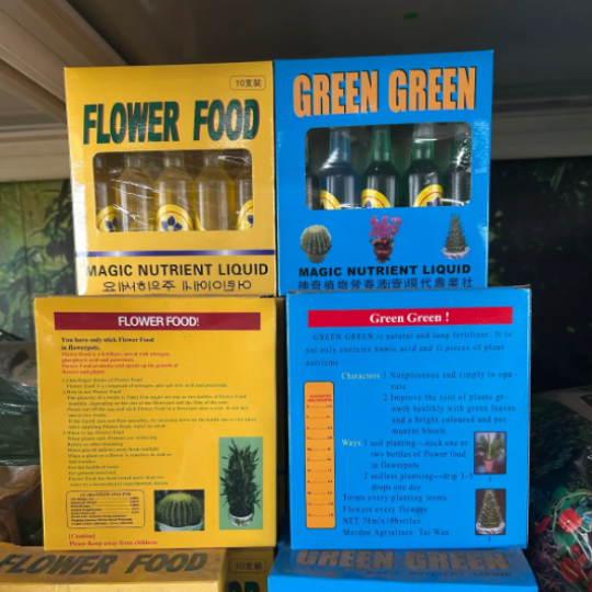 10-Pack Magic Concentrated Liquid Fertilizer | Green Green & Flower Food | Indoor/Outdoor | Growth Booster & Bloom Enhancer | Easy to Use