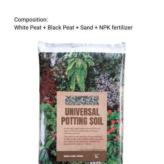 5L Universal Potting Soil | All-Purpose Growing Medium | Indoor & Outdoor | Nutrient-Rich for Healthy Growth | Beginner Friendly
