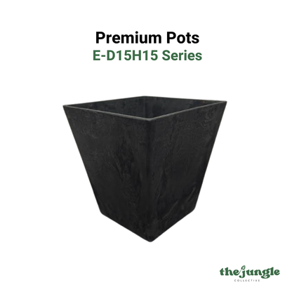 E-D15H15 Series Pots/Planters | Indoor/Outdoor | Minimalist Decor Compact Square Shape