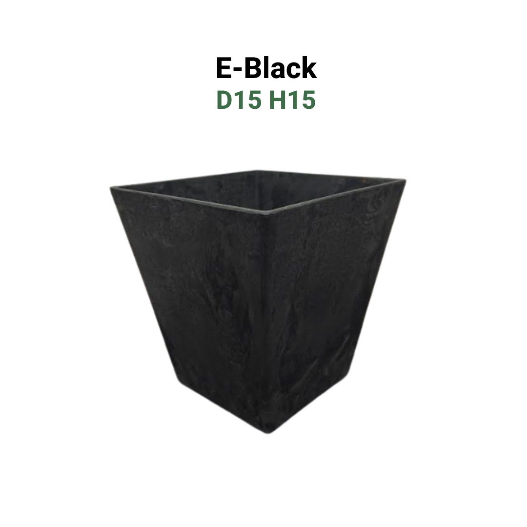 E-D15H15 Series Pots/Planters | Indoor/Outdoor | Minimalist Decor Compact Square Shape