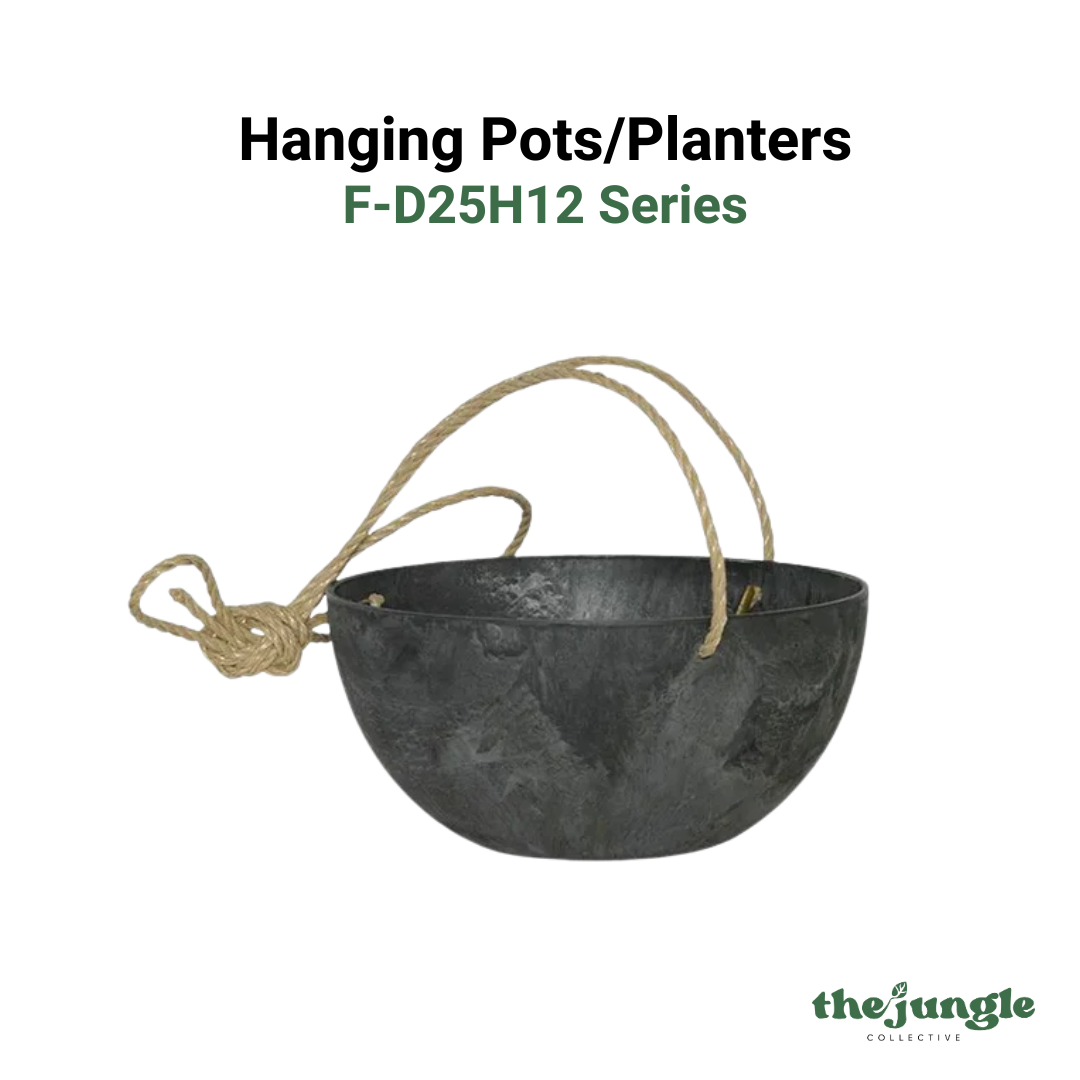 Marble-Pattern Hanging Planter (F-D25H12 Series) | Indoor & Outdoor | Lightweight Decor | Durable & Low Maintenance