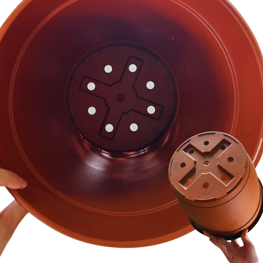 Classic Terracotta-Style Plastic Garden Pots | 4 Sizes (S, M, L, XL) | Lightweight & Durable