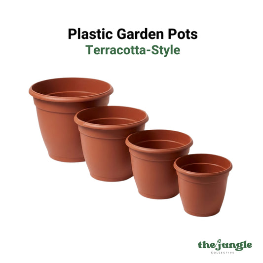 Classic Terracotta-Style Plastic Garden Pots | 4 Sizes (S, M, L, XL) | Lightweight & Durable